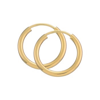 BNH Dame blanke 8 kt rødguld Øre creoler, Ø 15 mm x 2,0 mm